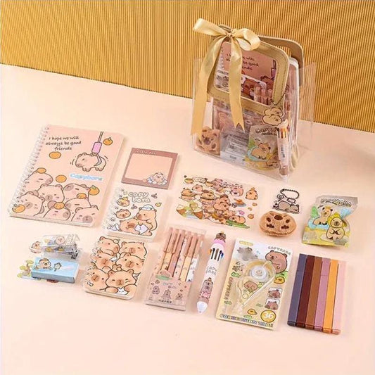 Capybara-Themed 13 and 7pcs Stationery Set, Perfect gift for Christmas, stationary gift bundle